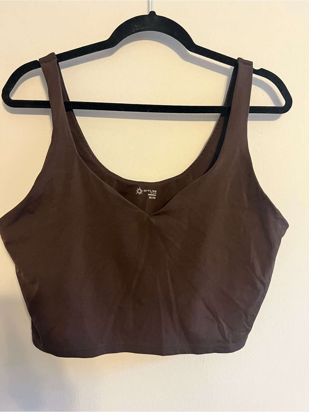 OFFLINE by Aerie Real Me Low Key Longline Sports Bra Top Deep Earth |Women’s XXL